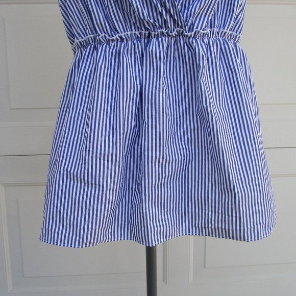 Banana Republic blue white cross back blouse M - Picture 5 of 8